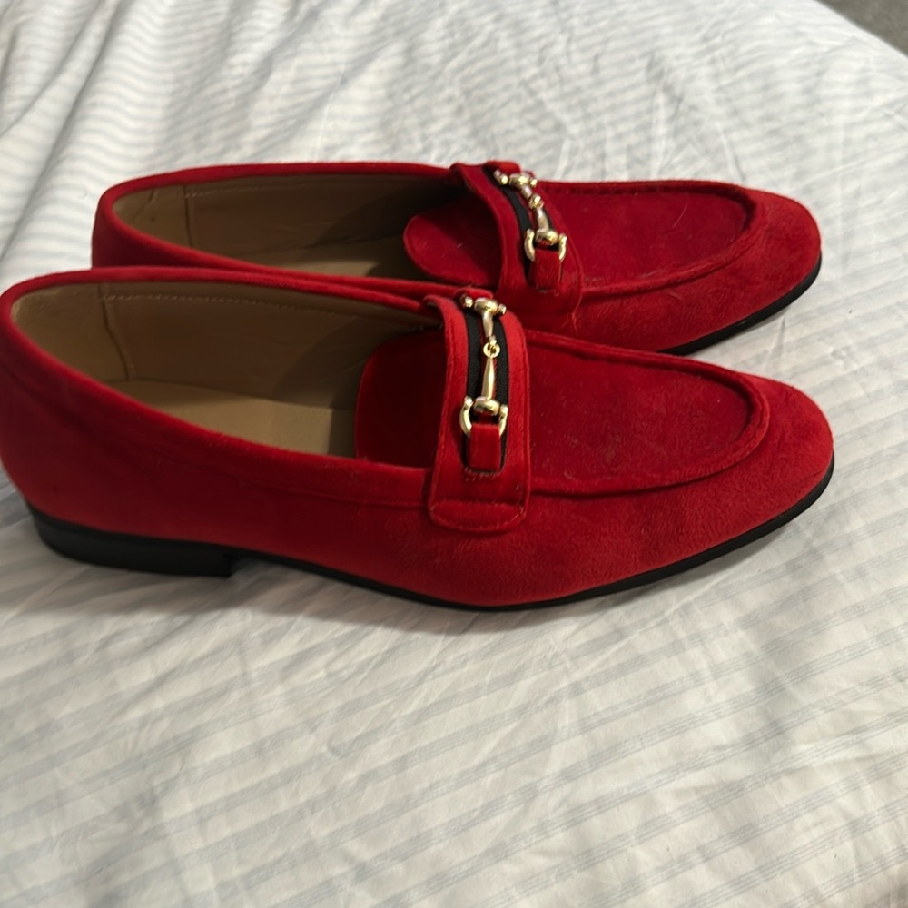 Azarman Men's Round
Toe Slip On red Velvet
Loafers w/Buckle KB8